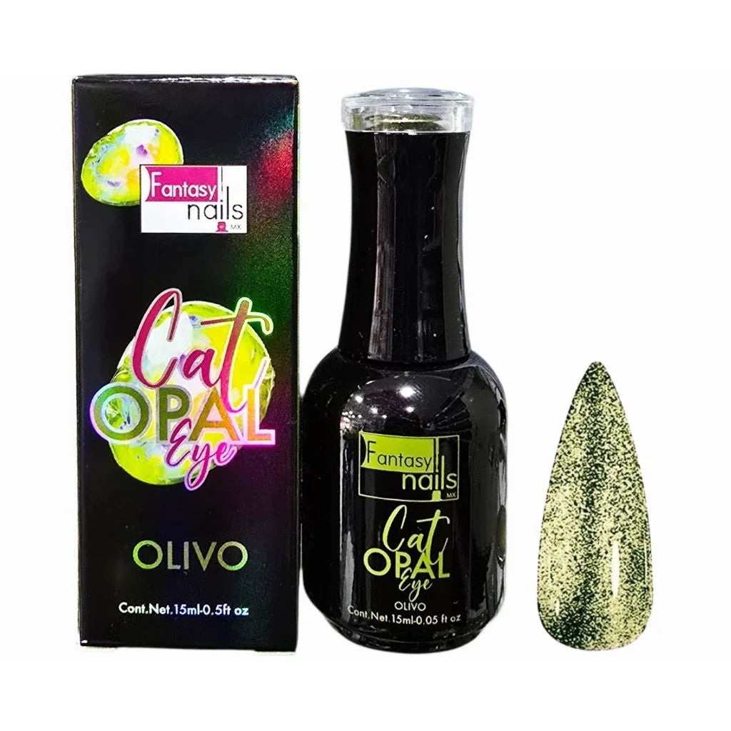 Gel Ojo de Gato Opal Olivo Fantasy Nails