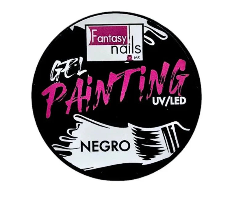 Gel Painting Negro Fantasy Nails